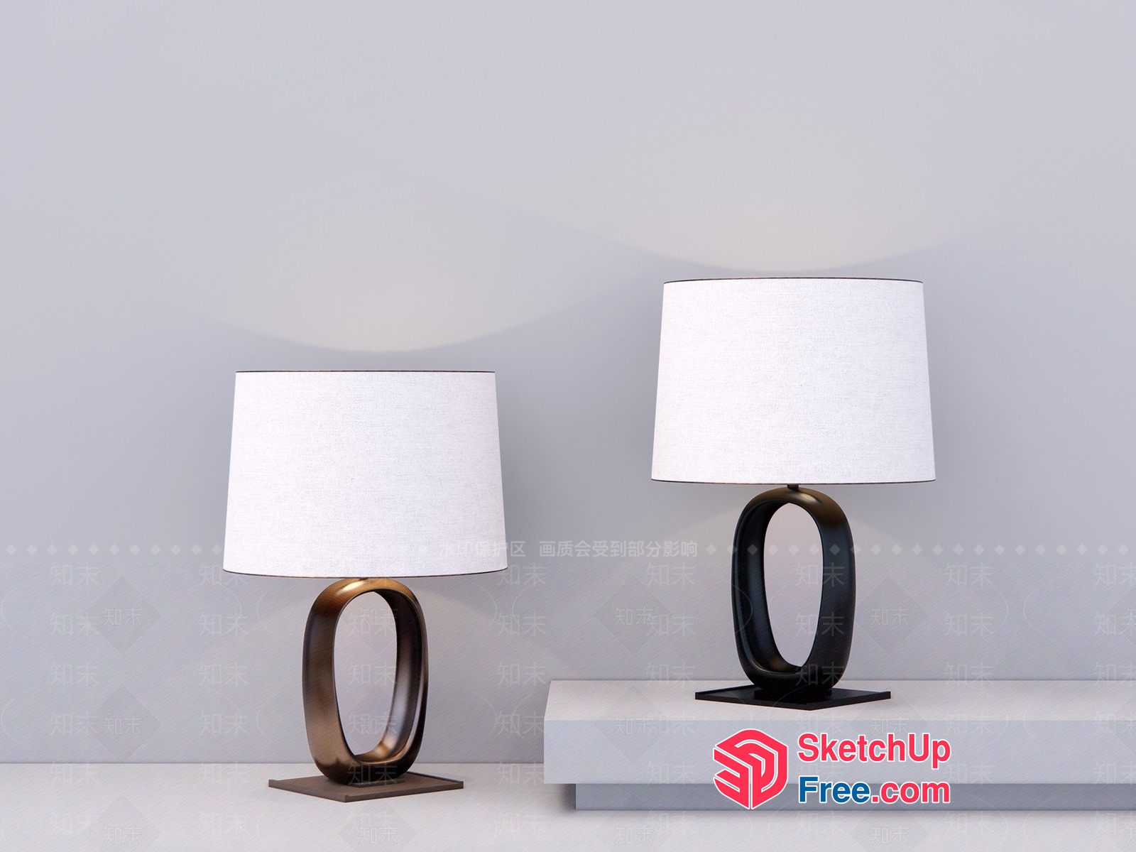 Modern Minimalist Table Lamps 3D SketchUp File