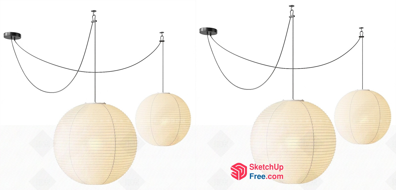 Hanging Japanese Style Lanterns 3D SketchUp File