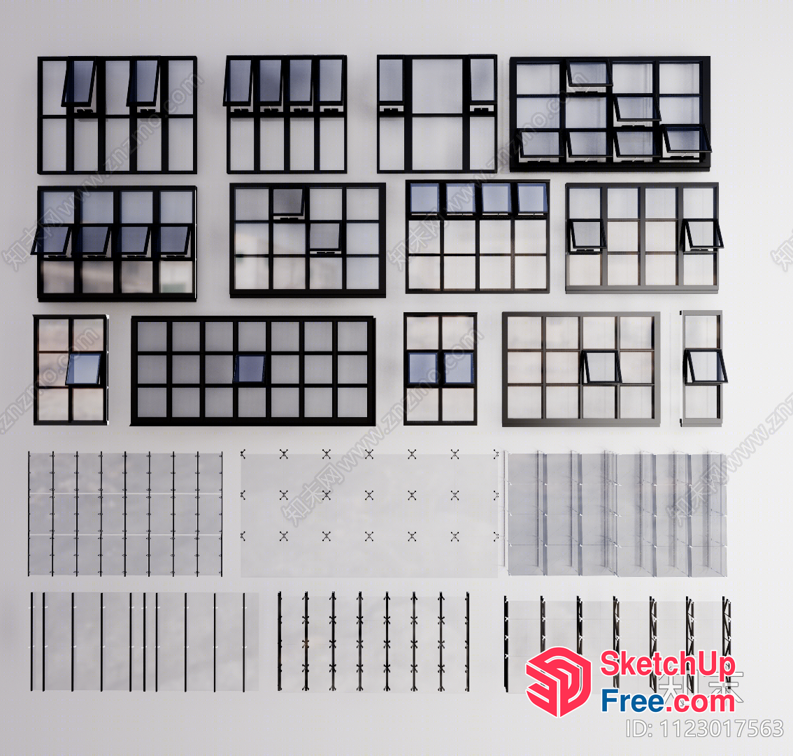 Modern Minimalist Window Design Set 3D SketchUp File