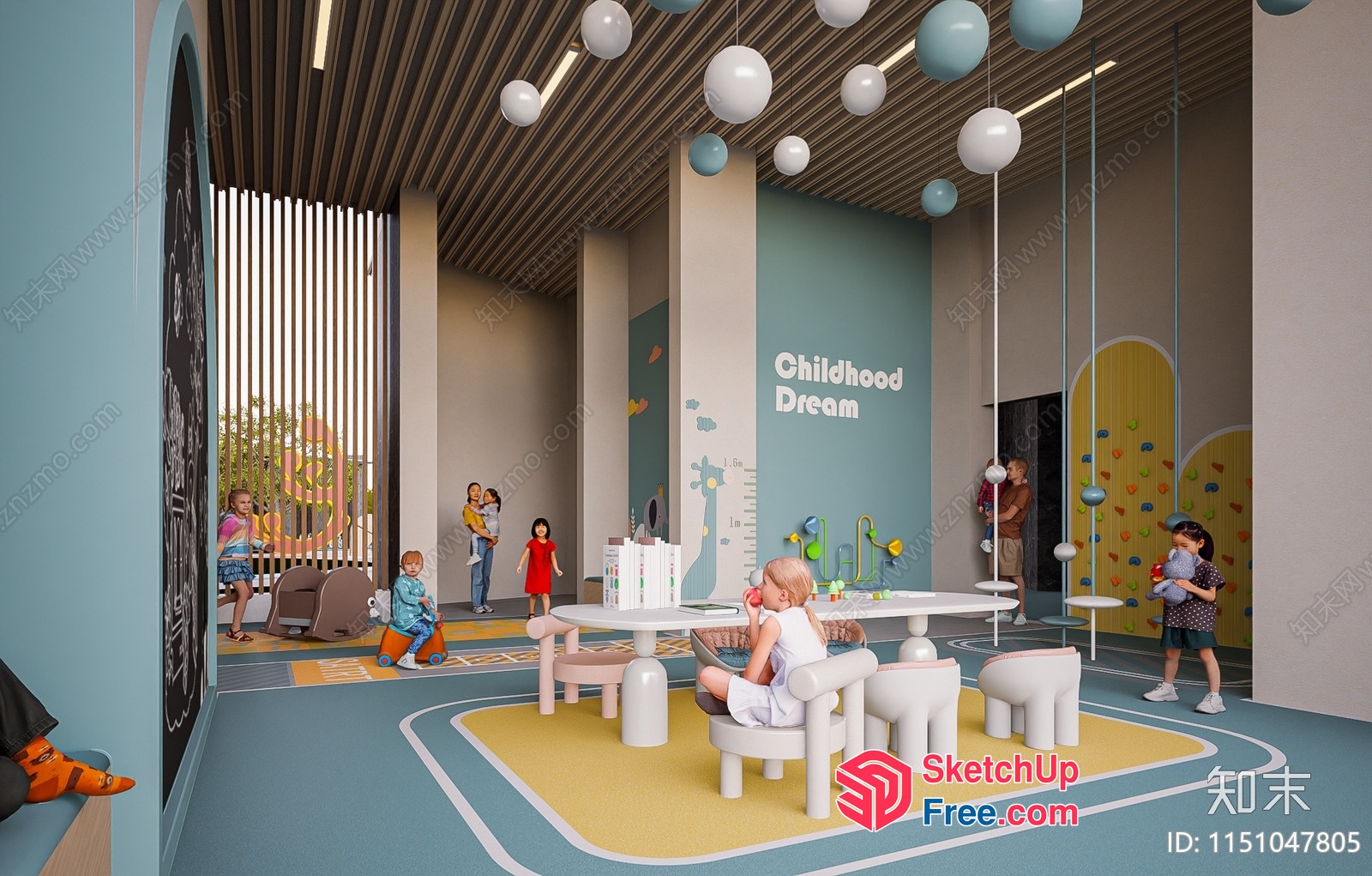 Colorful Childhood Dream Interior 3D SketchUp File