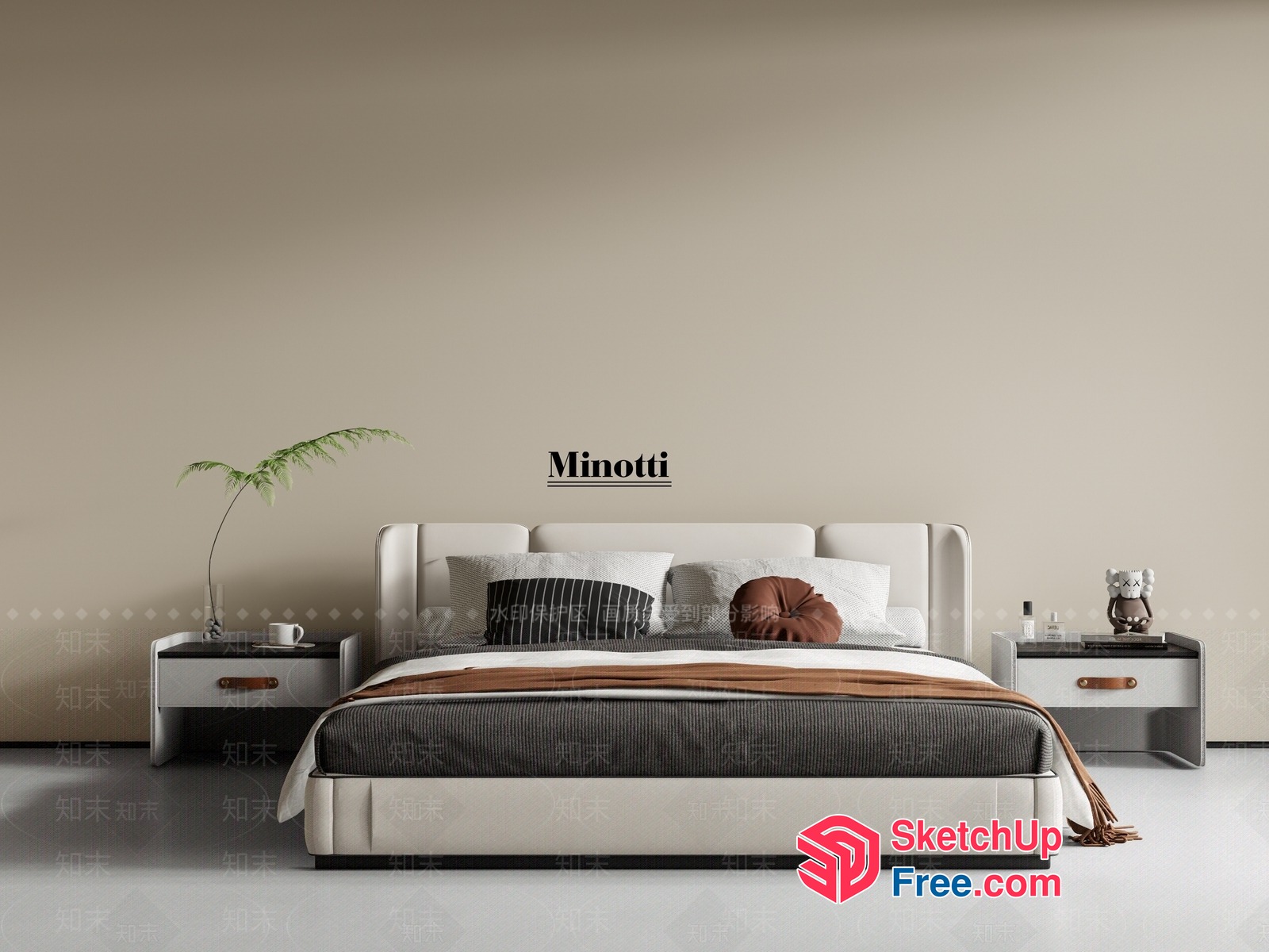 Elegant Minotti Bed Design 3D SketchUp File
