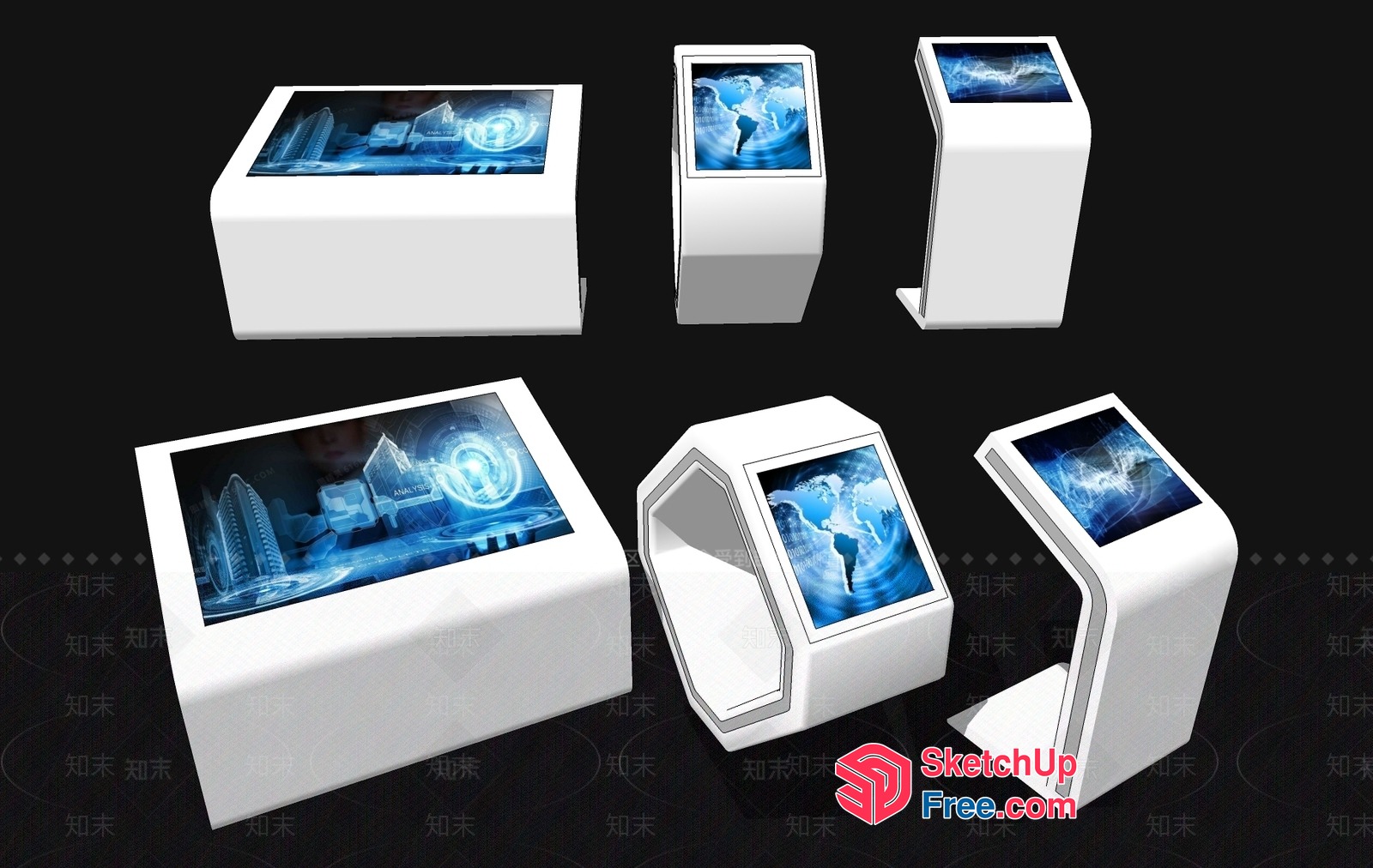 Futuristic Digital Display Furniture 3D SketchUp File