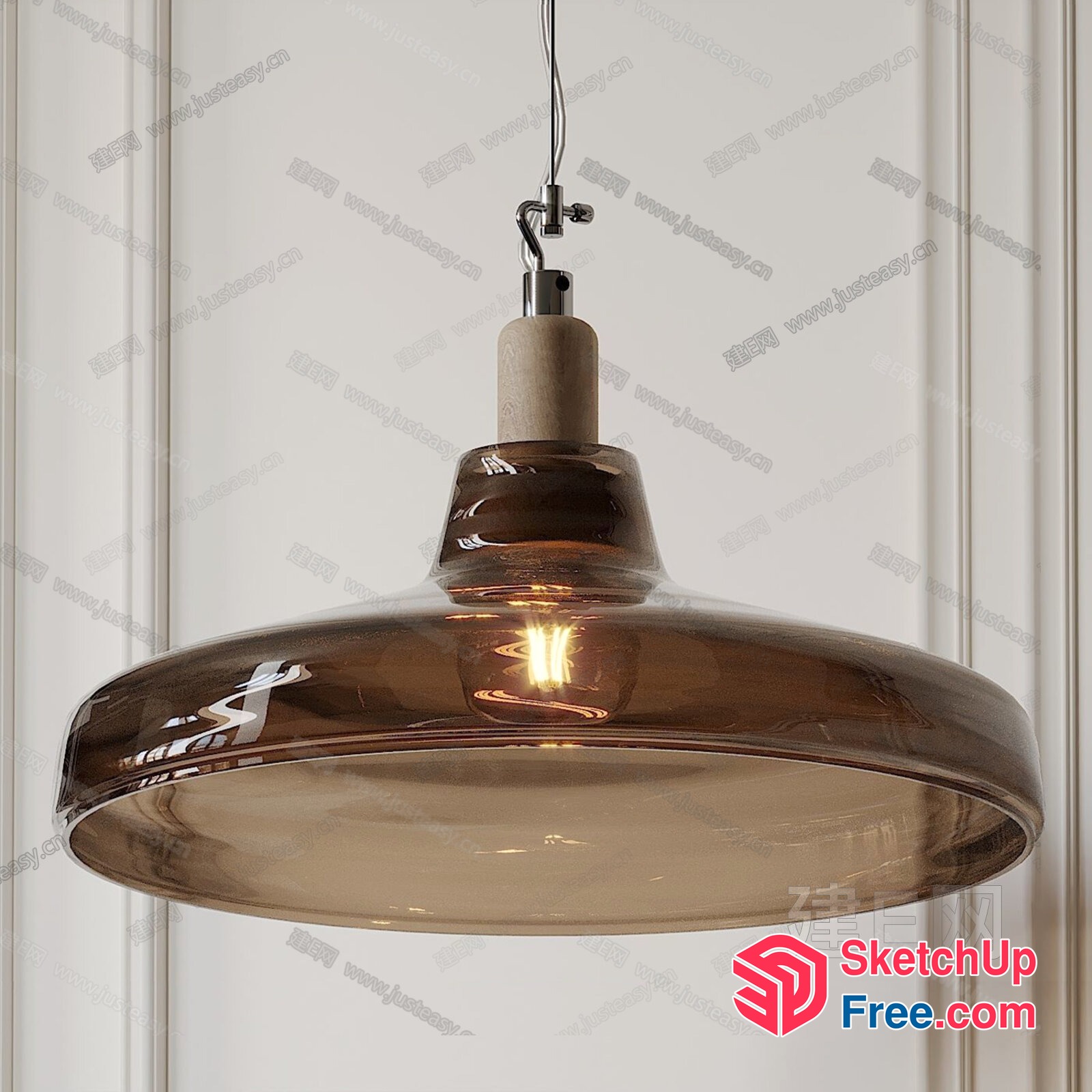 Elegant Glass Pendant Light Fixture 3D SketchUp File