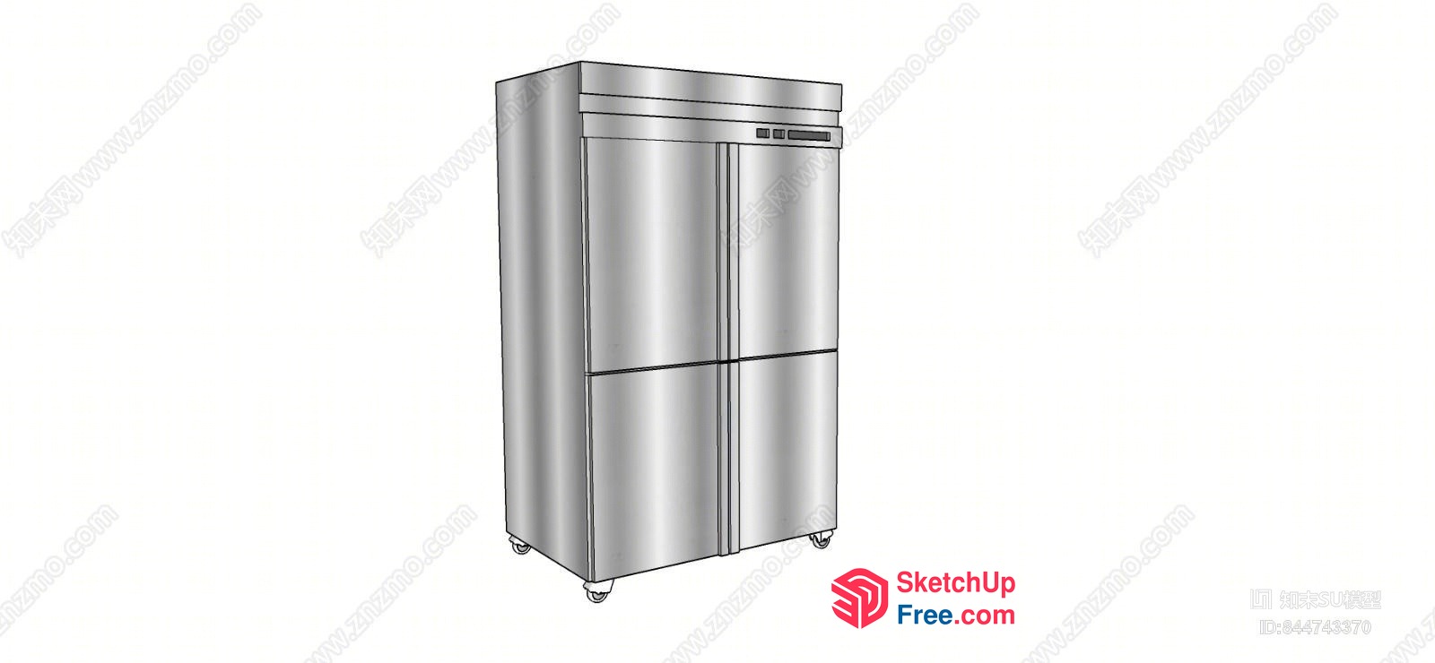 Modern Stainless Steel Fridge Design 3D SketchUp File