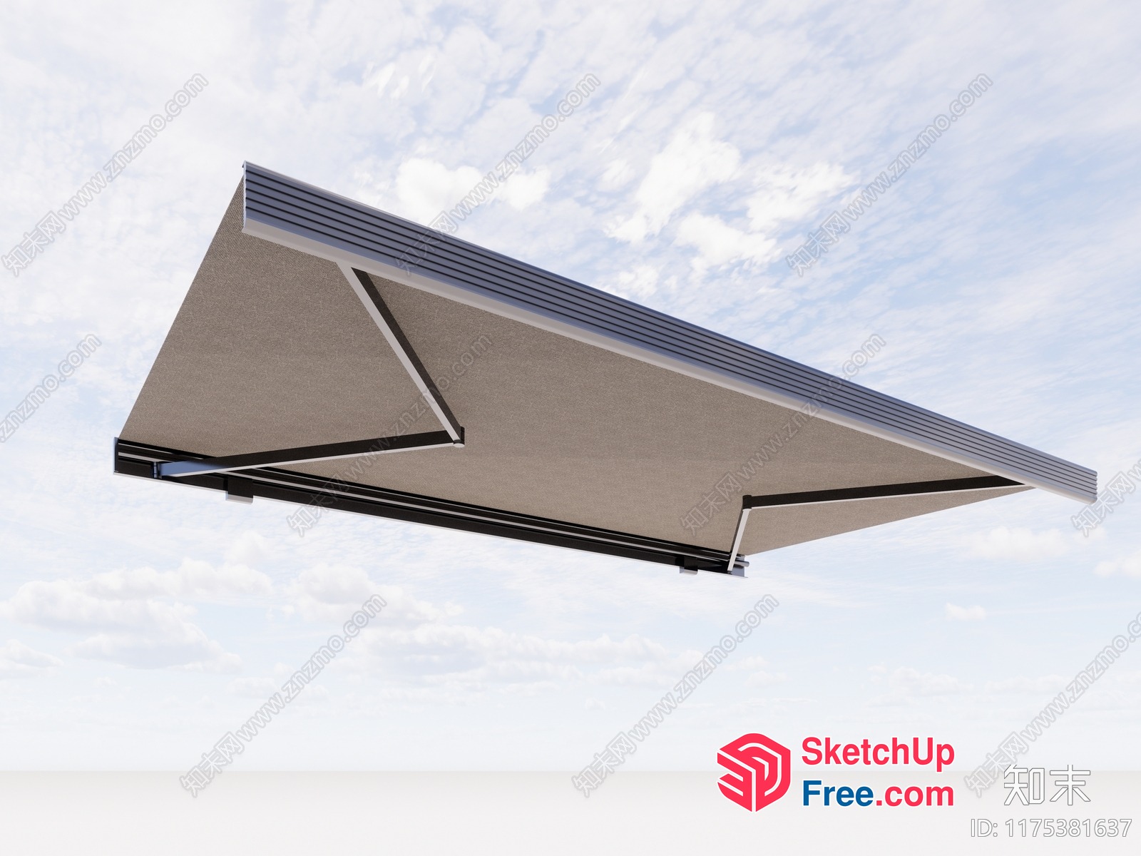 3D Model Of A Modern Roof With A Sky Background 3D SketchUp File