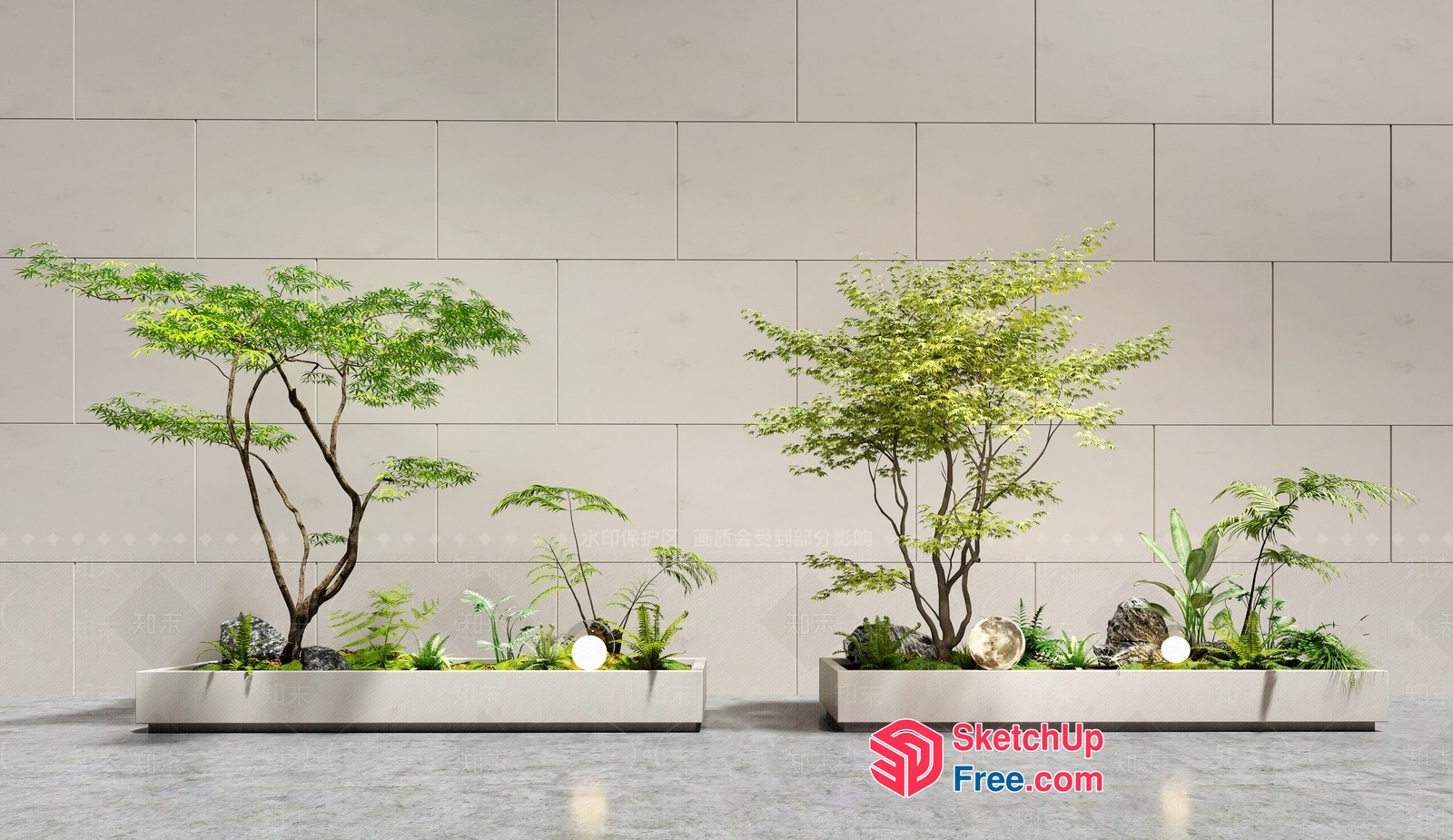 Serene Japanese-Inspired Garden Scene 3D SketchUp File