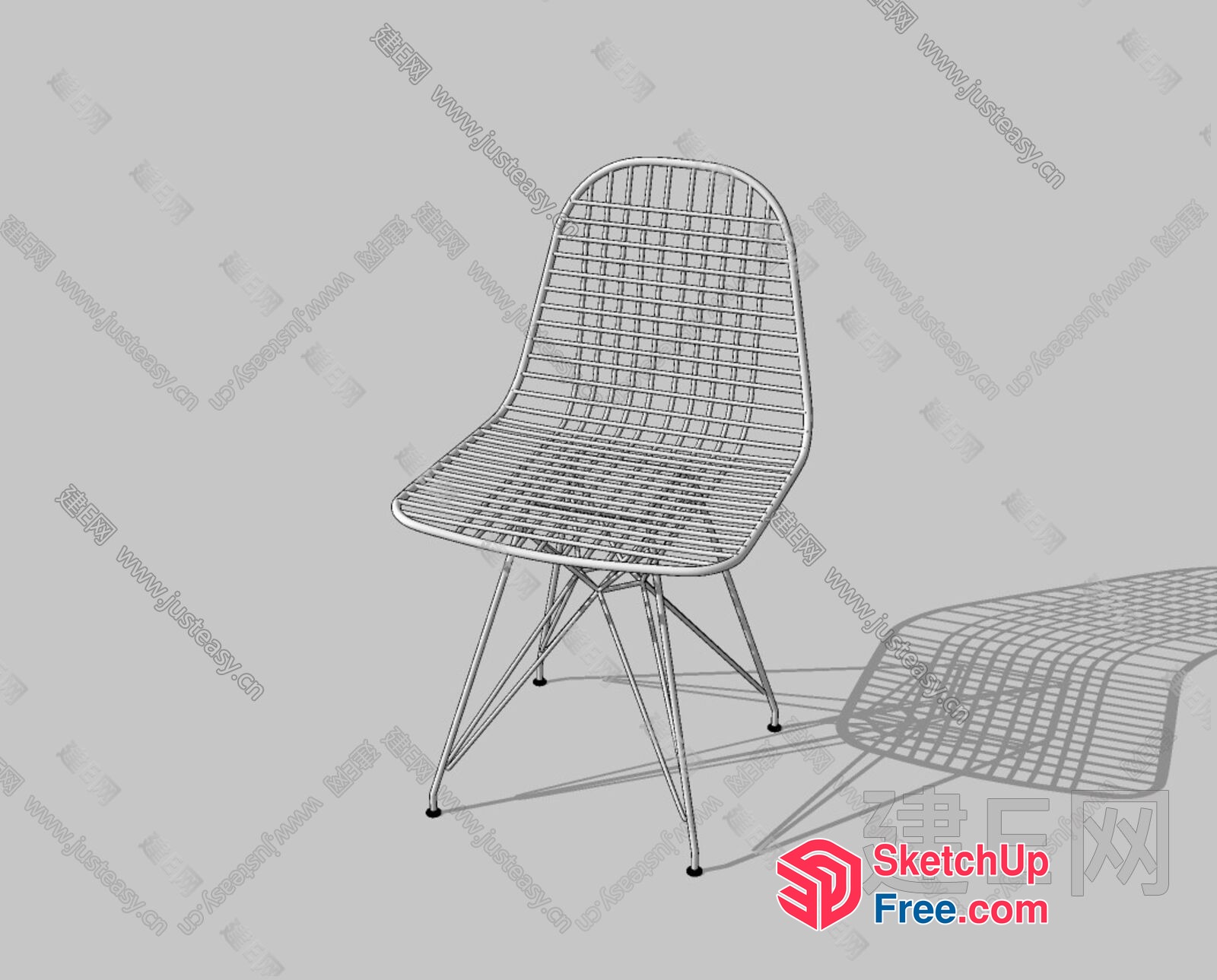 Modern Metal Chair Design 3D SketchUp File
