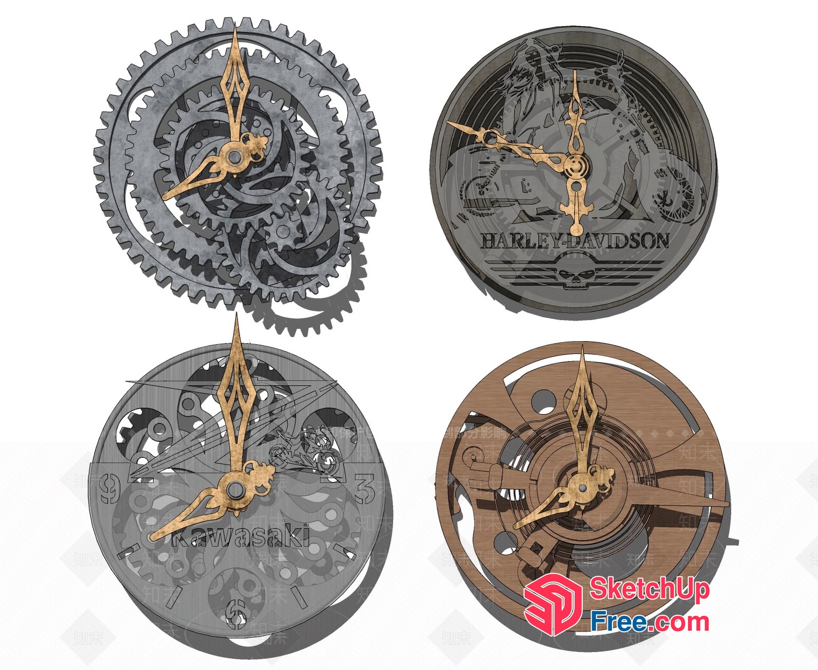 Harley Davidson Clocks And Gears 3D SketchUp File