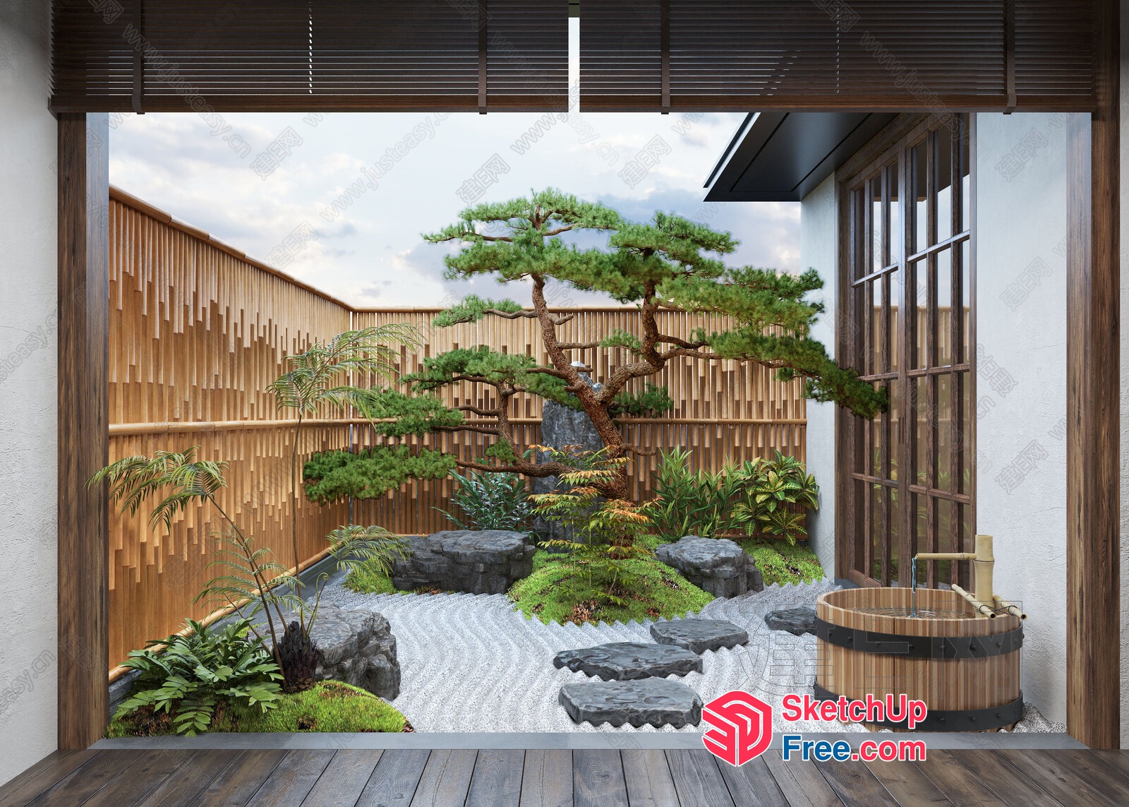 Serene Japanese Garden Oasis 3D SketchUp File
