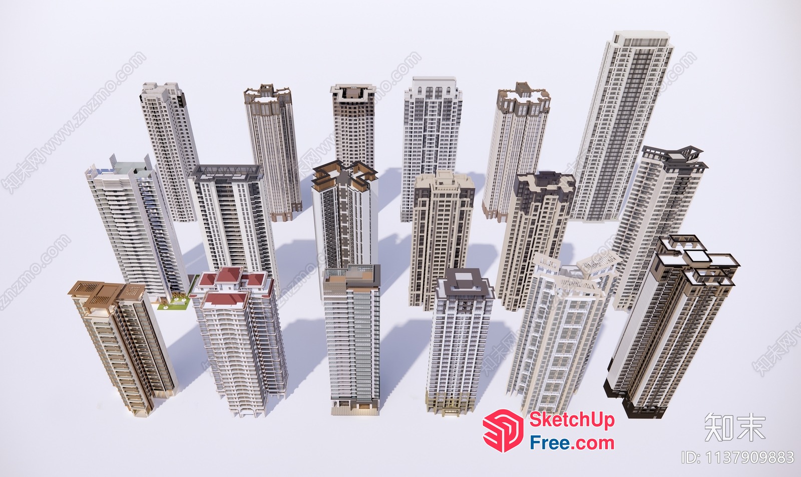 High-Rise Buildings With Modern Architecture 3D SketchUp File