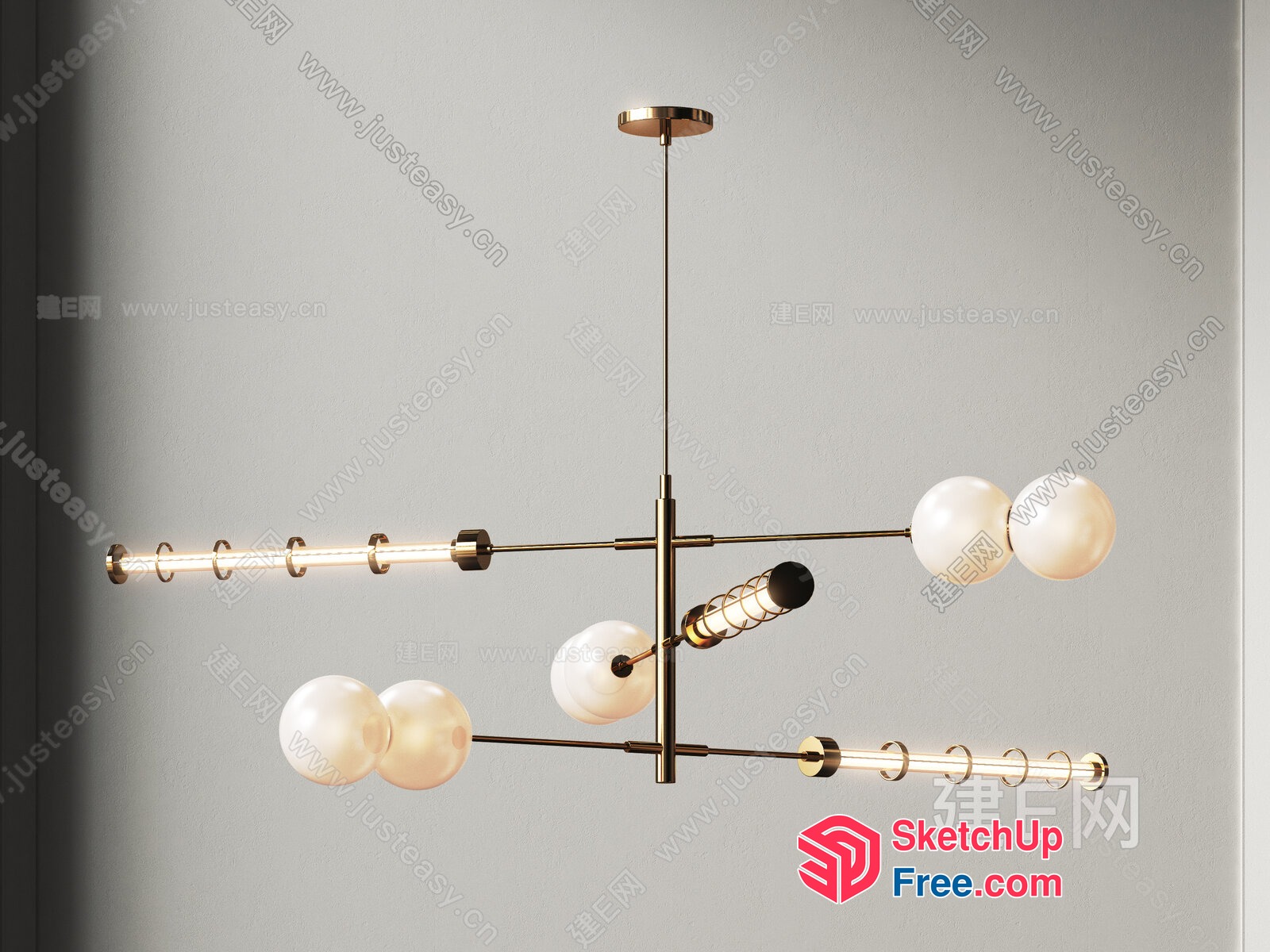Modern Minimalist Ceiling Light Fixture 3D SketchUp File