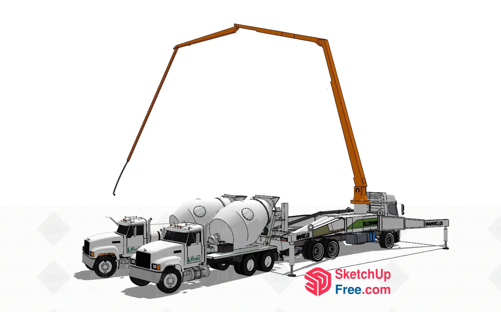 Industrial Truck With Long Crane 3D SketchUp File