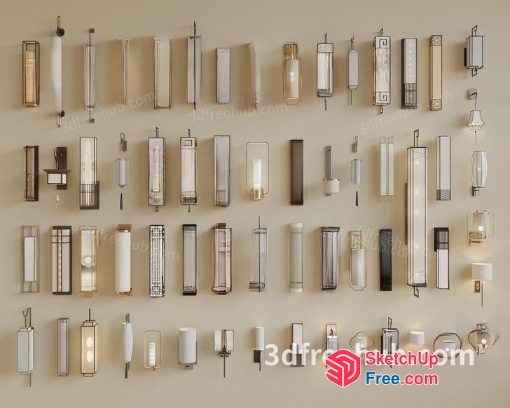 Modern Wall Sconces And Lamps Collection 3D SketchUp File