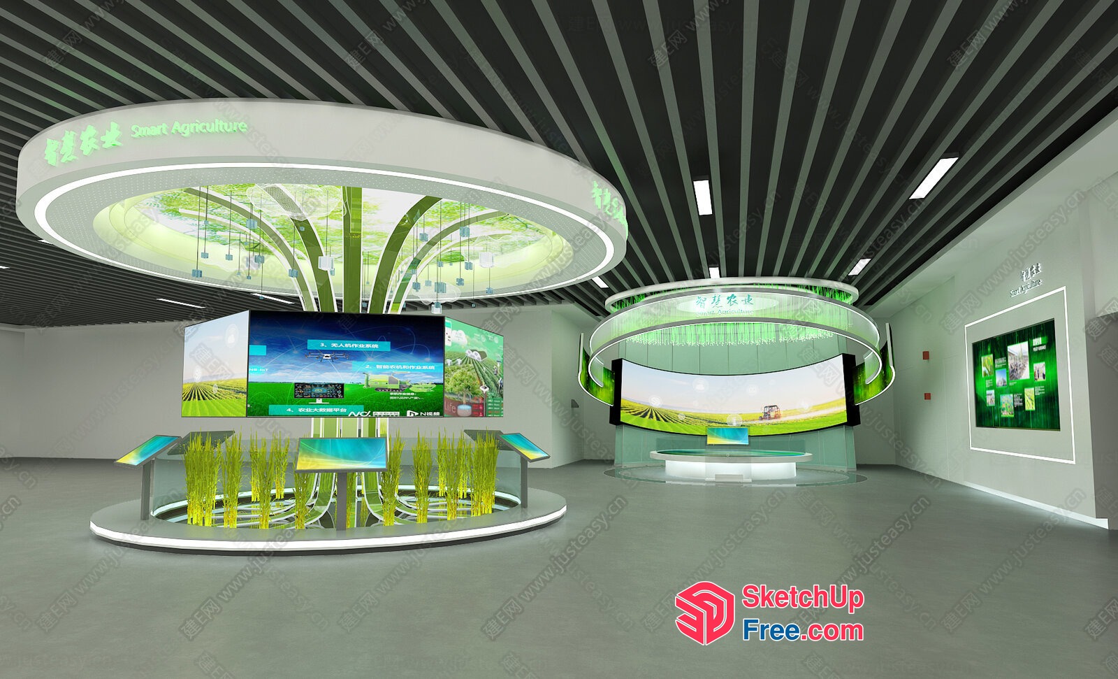 Modern Agricultural Exhibit Space 3D SketchUp File