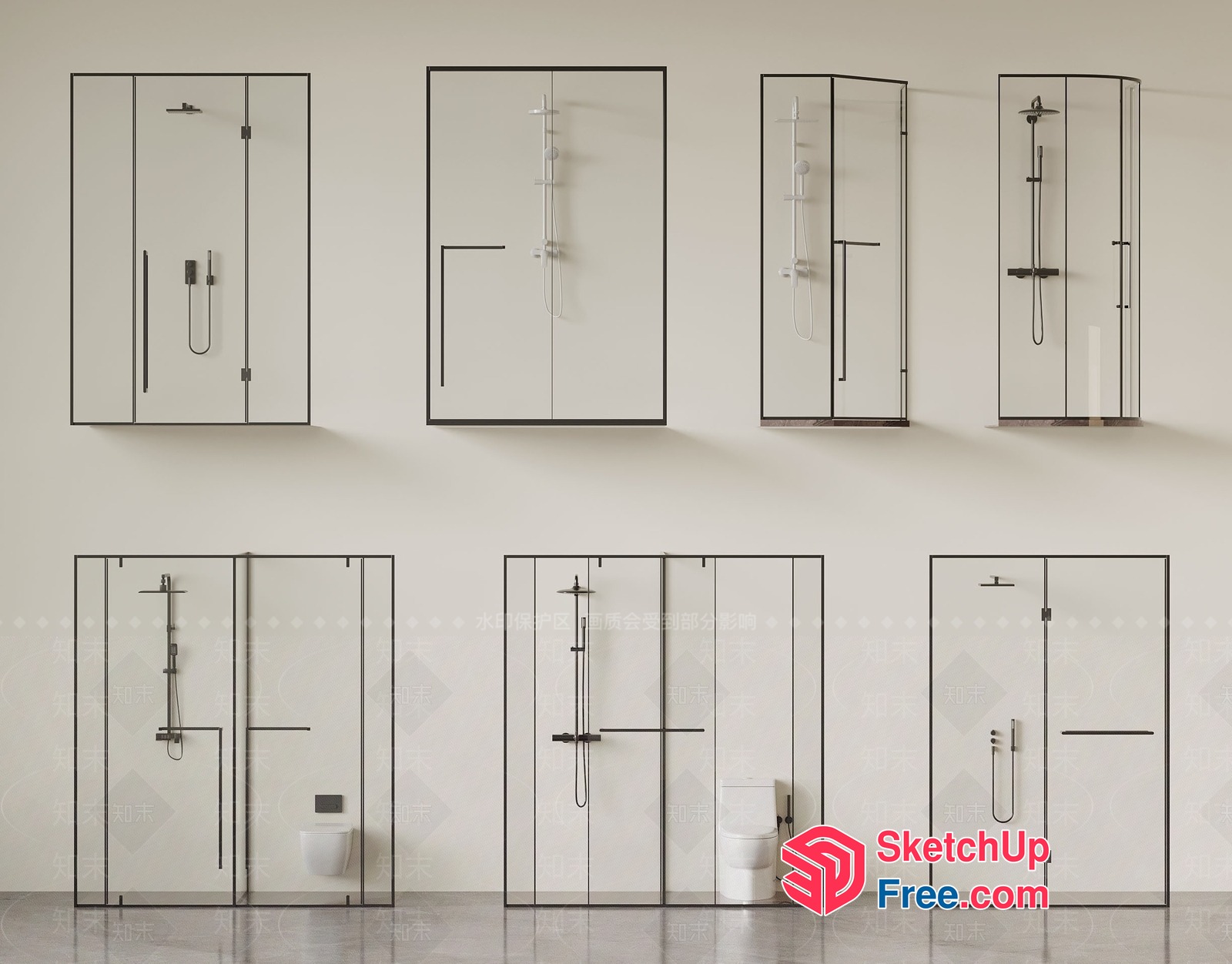 Modern Bathroom Showroom Display 3D SketchUp File