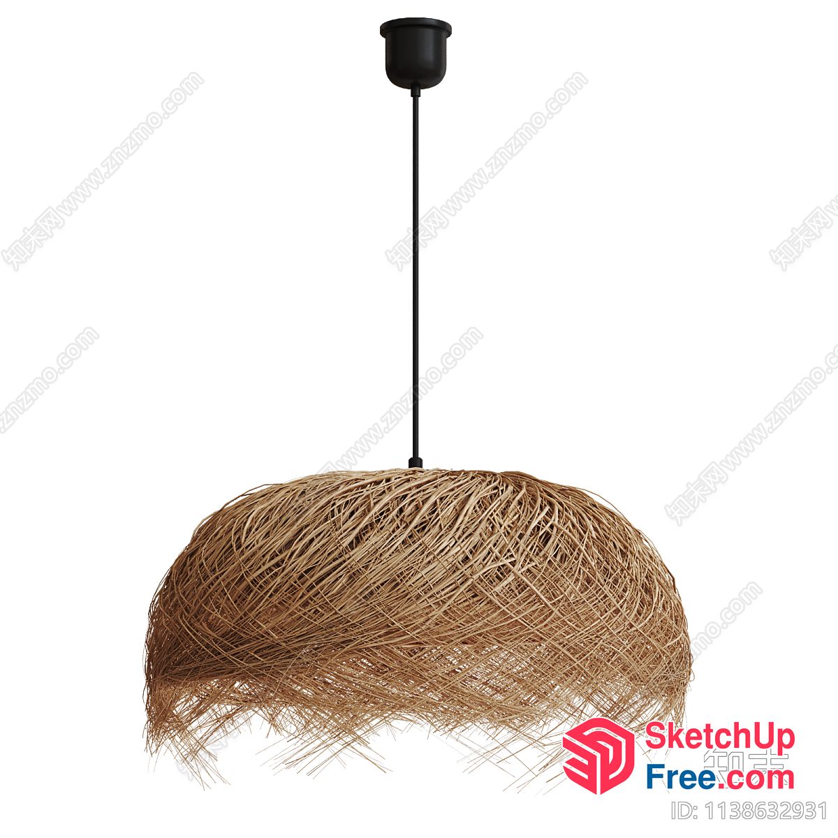 Rattan Ceiling Light Fixture 3D SketchUp File