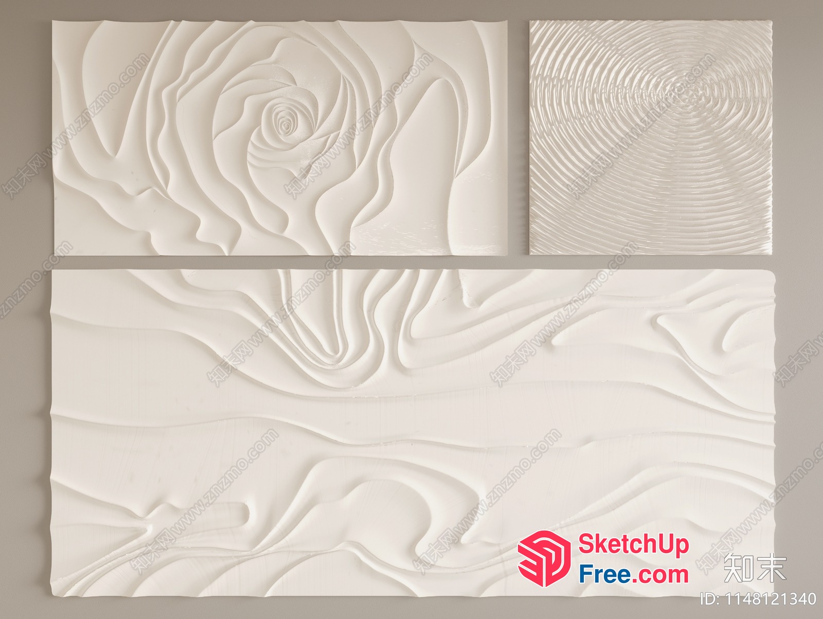 Carved White Wall Art 3D SketchUp File