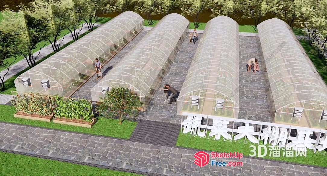 Greenhouse Farming Facility 3D SketchUp File
