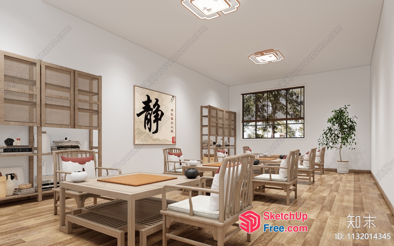 Modern Japanese-Style Dining Room With Elegant Decor 3D SketchUp File