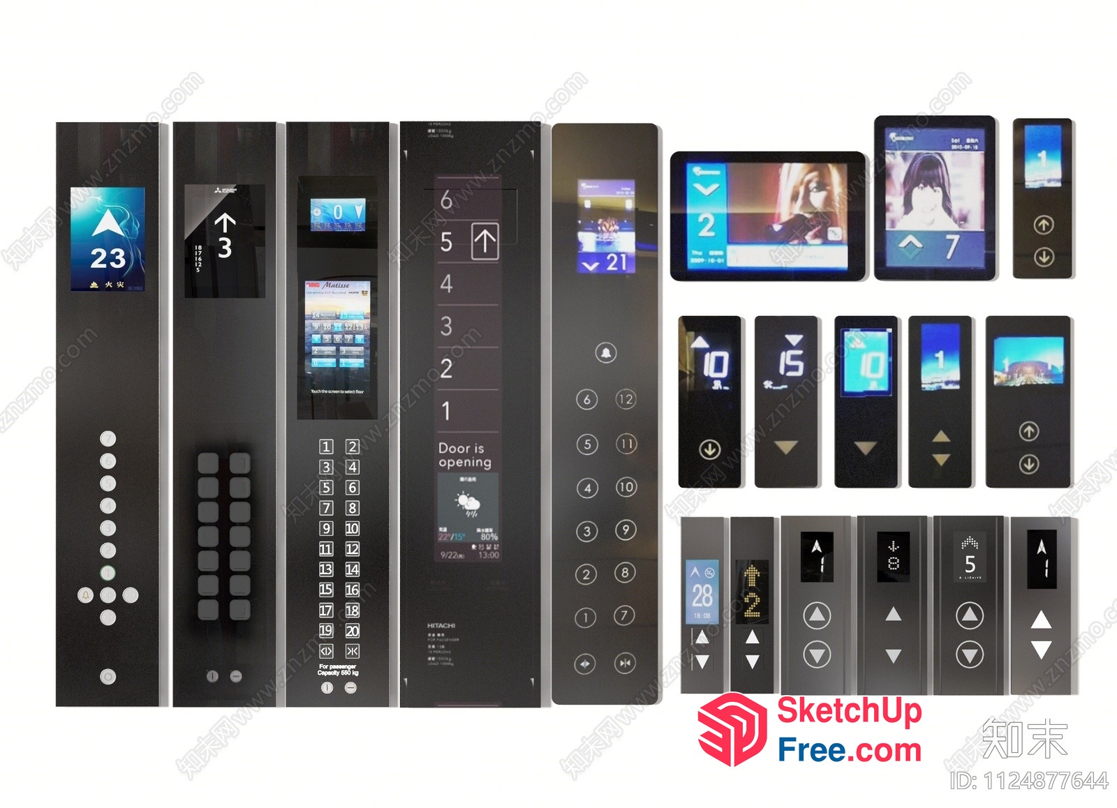 Elevator Control Panels And Displays 3D SketchUp File