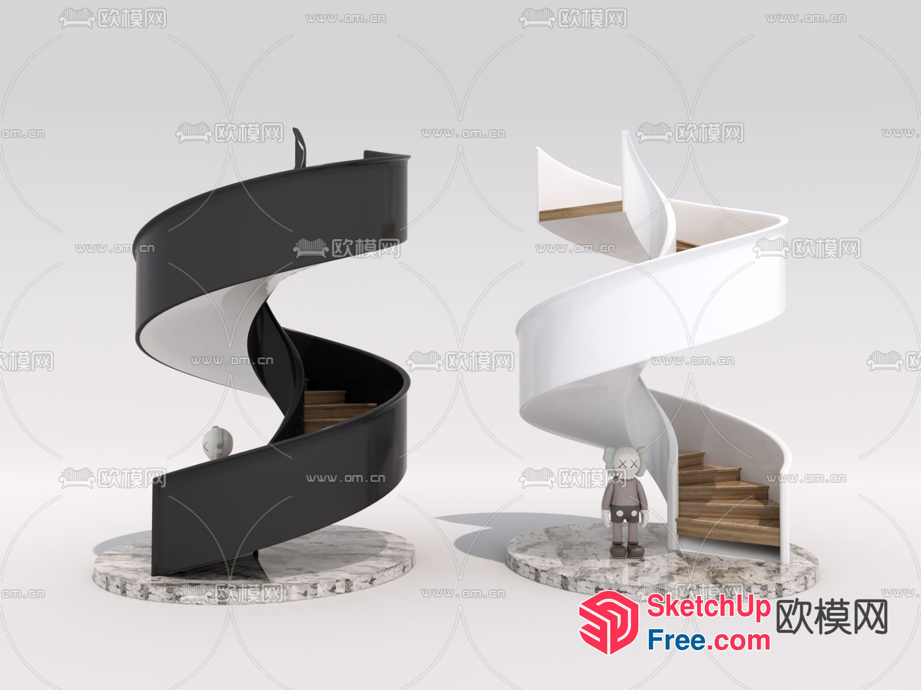 Elegant Spiral Staircase Design 3D SketchUp File