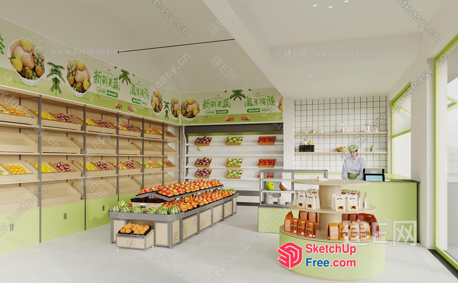 Fruit And Vegetable Store Interior 3D SketchUp File