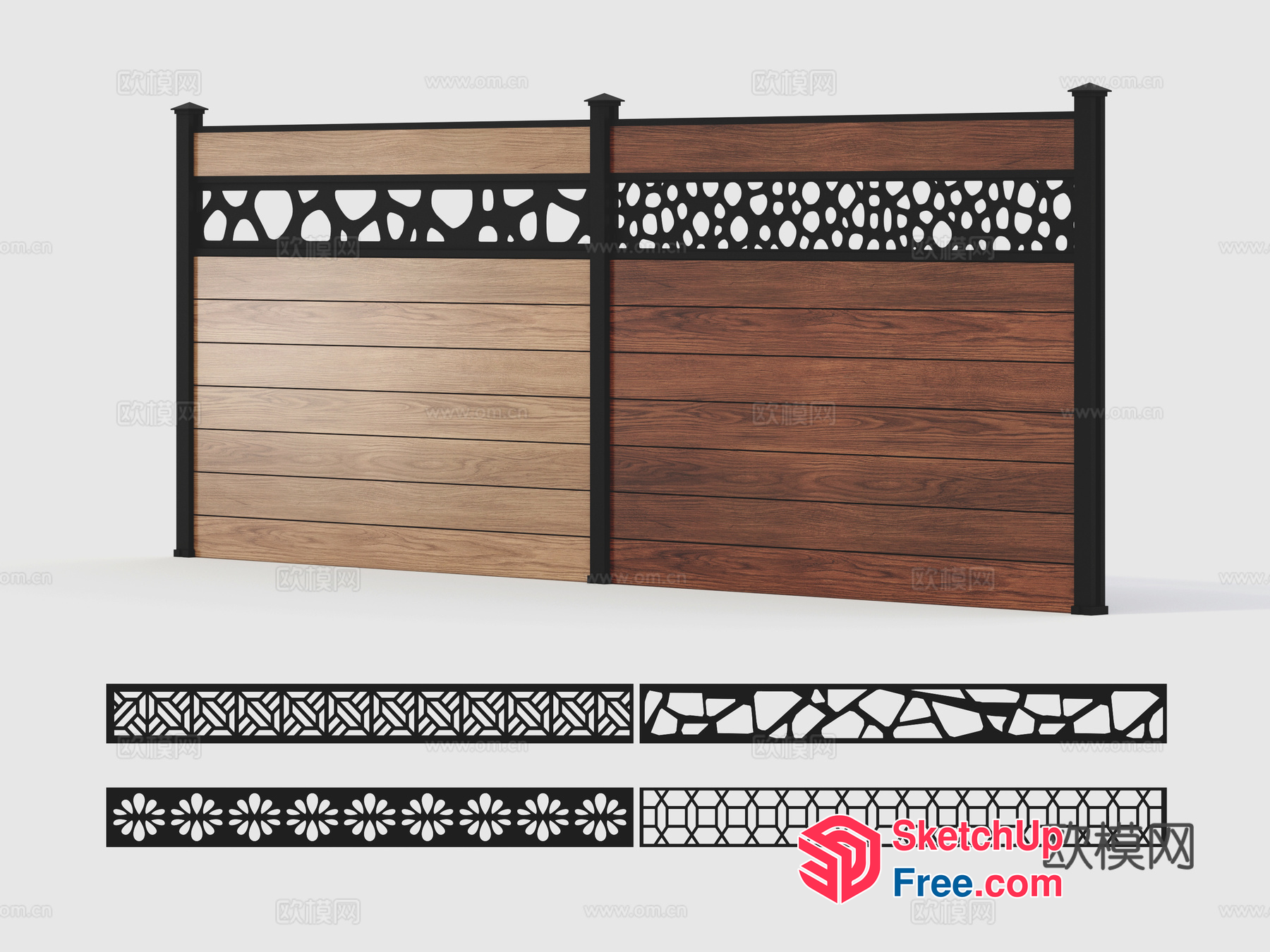 Decorative Metal And Wood Gate 3D SketchUp File