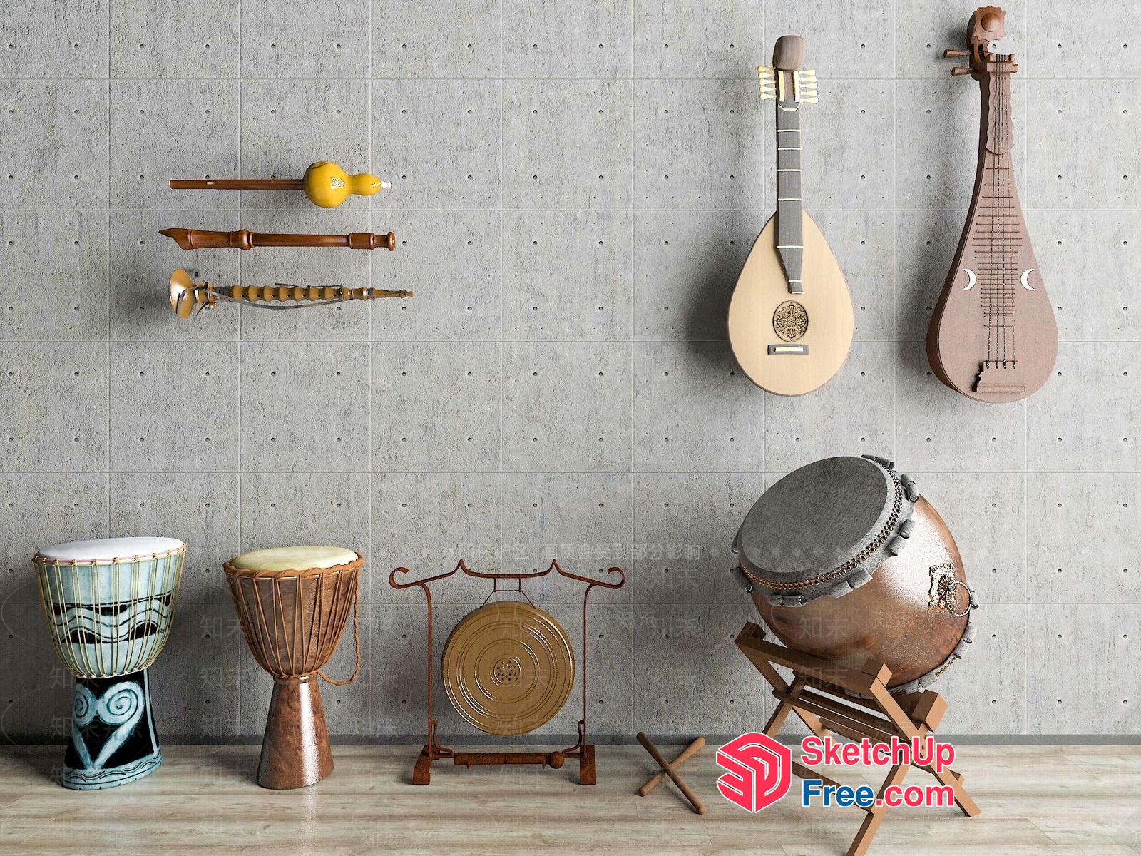 Musical Instruments Collection 3D SketchUp File