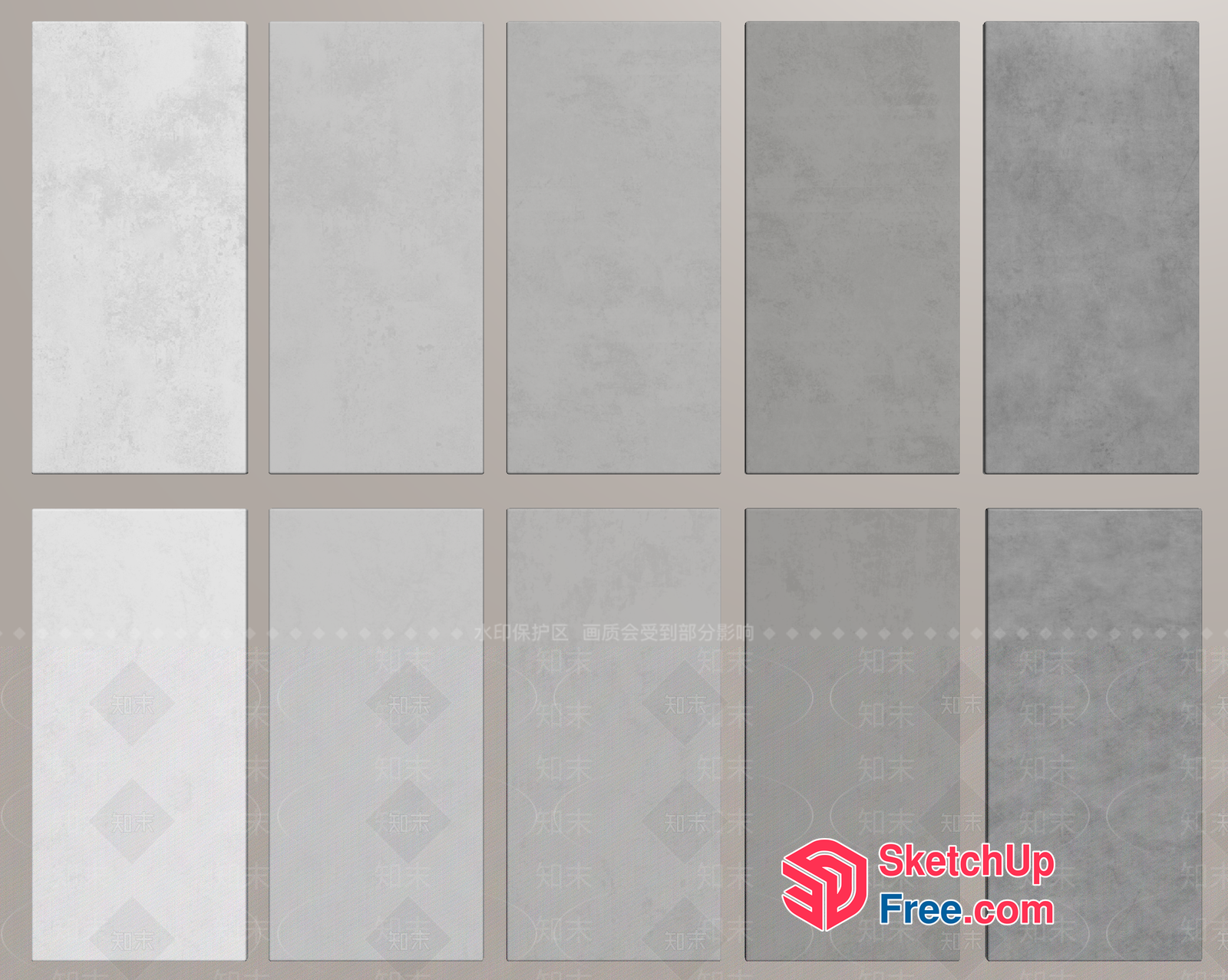 Simple Yet Elegant Grey Rectangular Tiles 3D SketchUp File