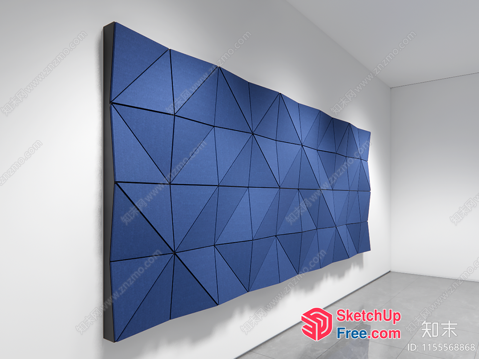 Modern Blue Geometric Wall Art 3D SketchUp File