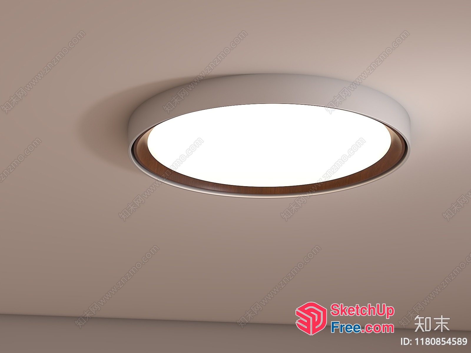 Oval Ceiling Light Fixture With White Shade 3D SketchUp File
