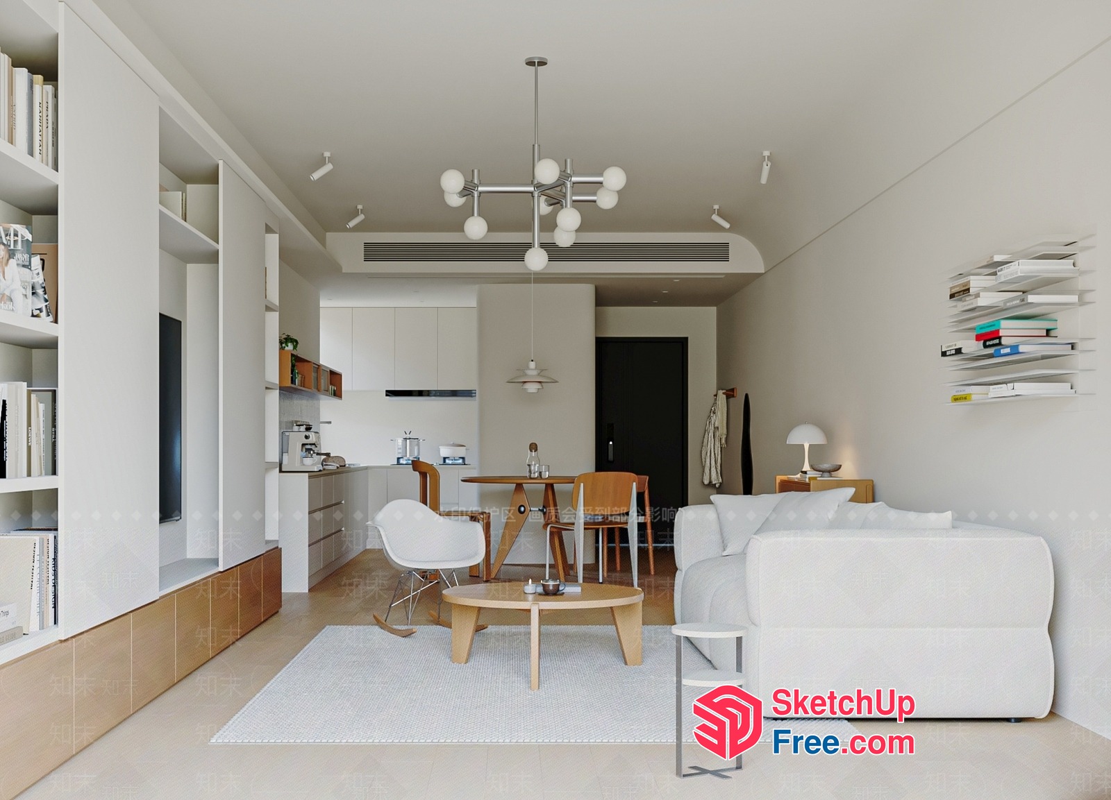 Minimalist Scandinavian Interior Design 3D SketchUp File