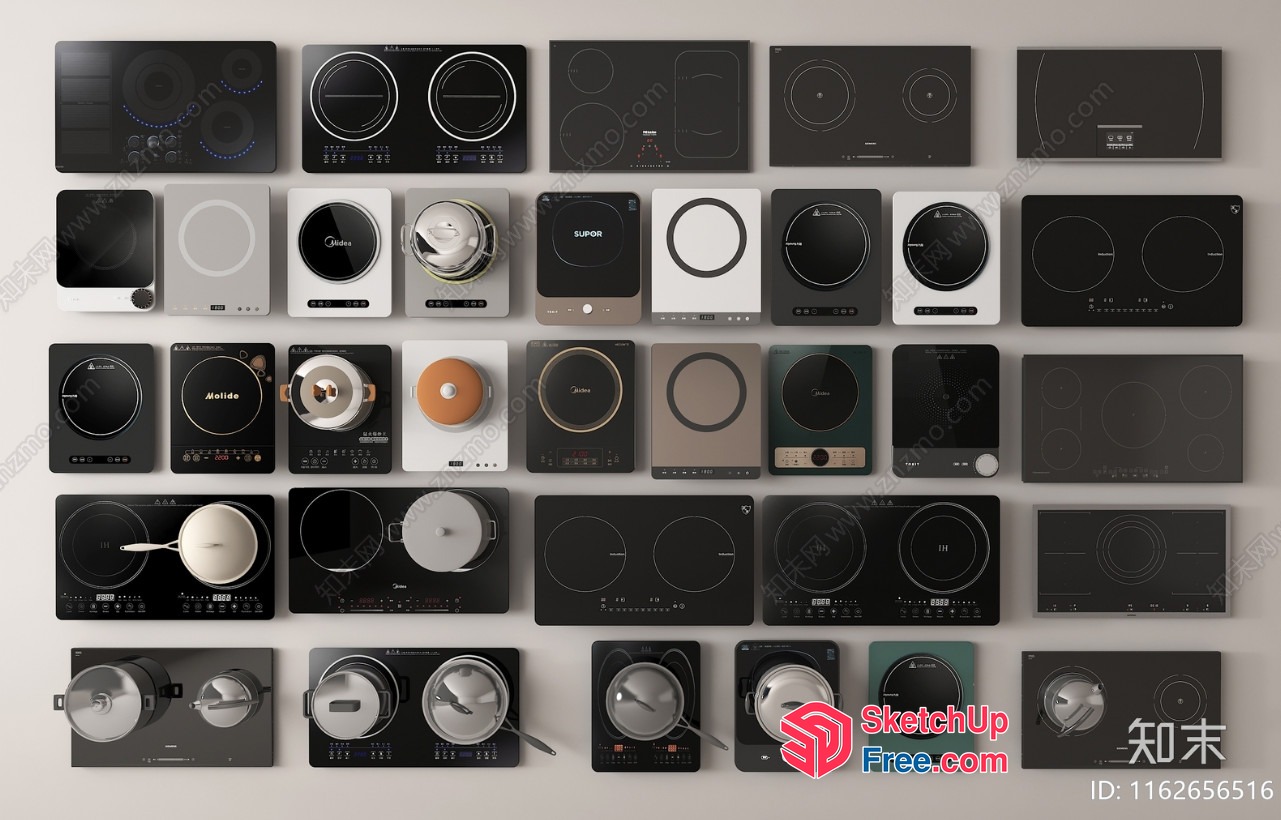 Various Types Of Electric Stovetops 3D SketchUp File