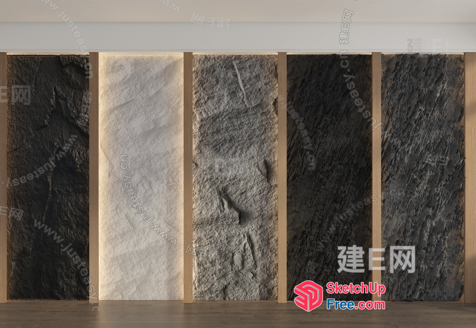 Natural Stone Wall Paneling 3D SketchUp File