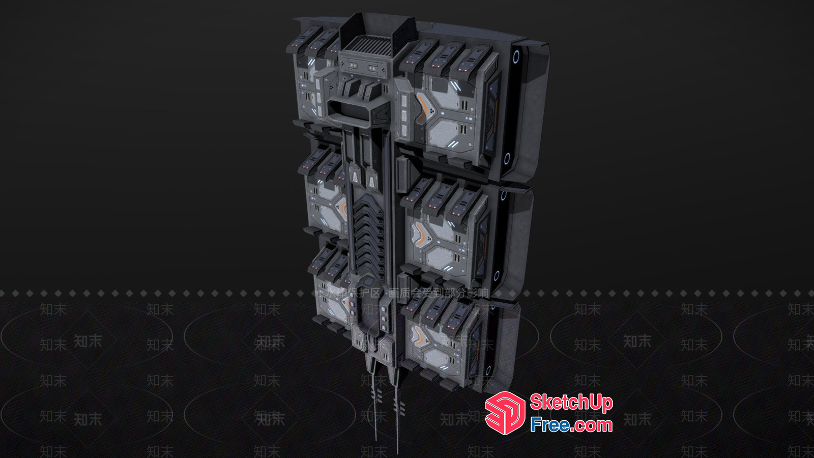 Futuristic Industrial Building Exterior 3D SketchUp File