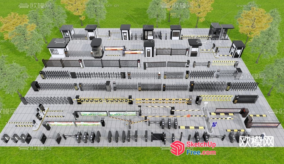 Security Gate System 3D SketchUp File