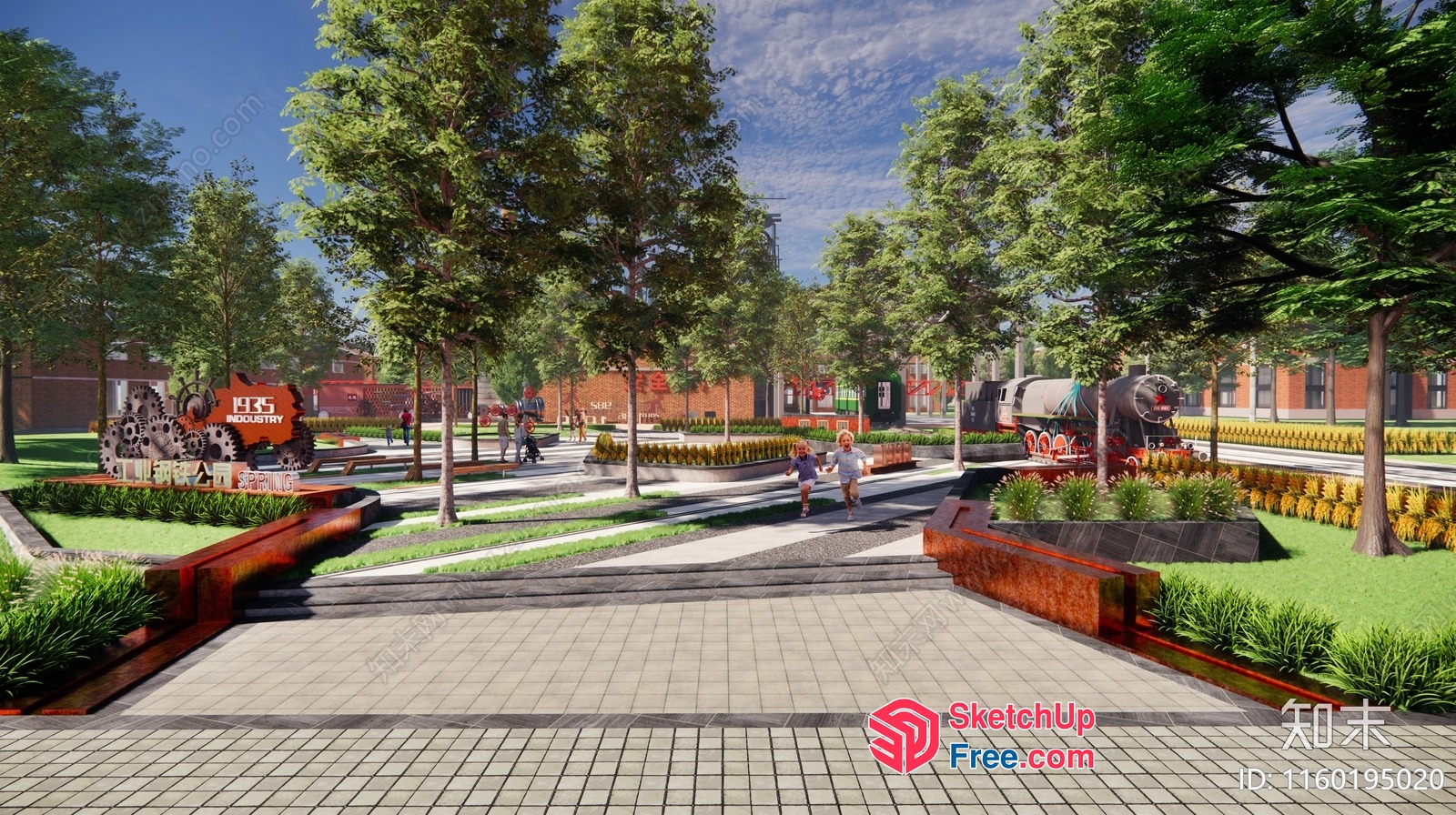 Industrial Park Scene 3D SketchUp File
