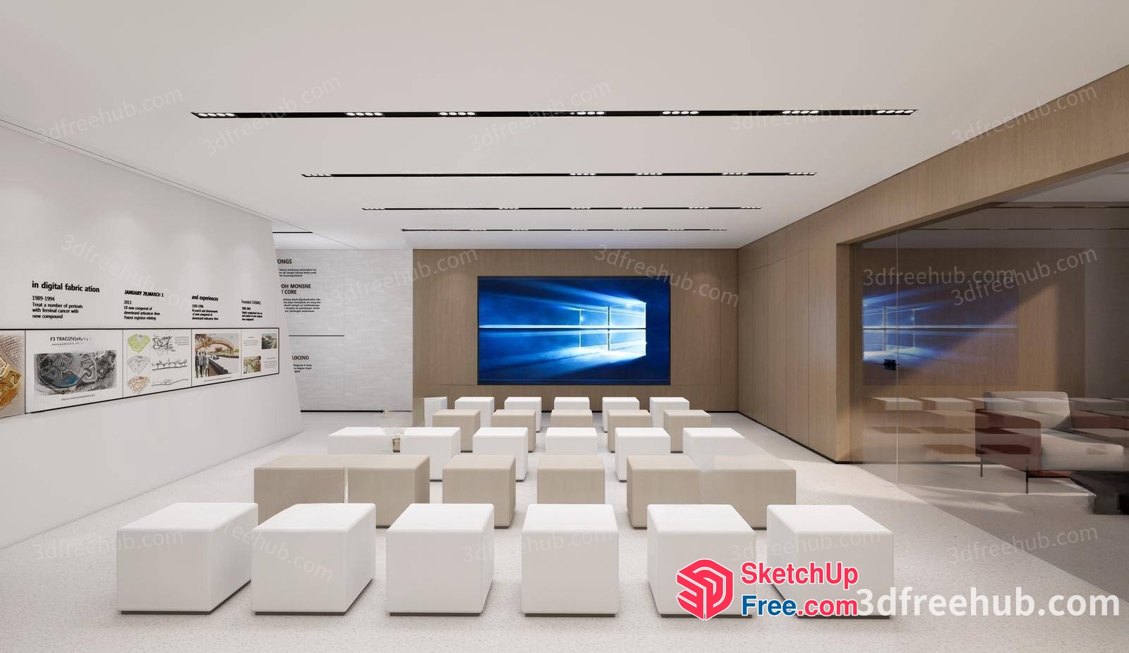 Modern Minimalist Conference Room Interior 3D SketchUp File
