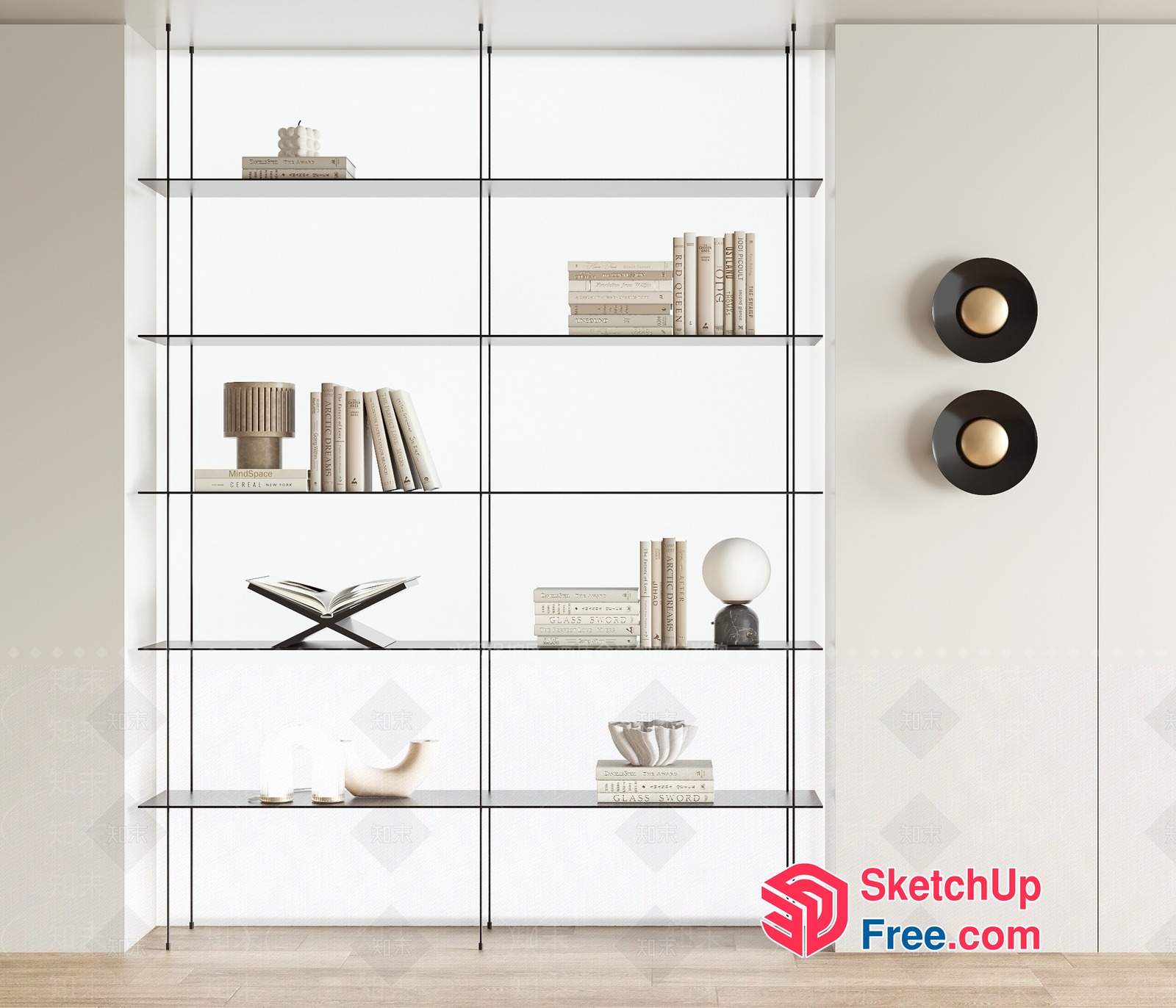 Modern Minimalist Bookcase Design 3D SketchUp File