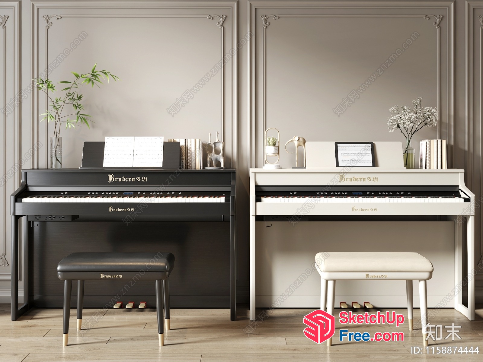 Elegant Piano-Inspired Interior Design 3D SketchUp File