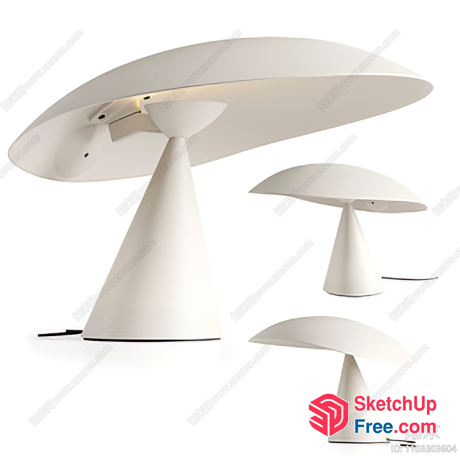 Mushroom-Shaped Modern Table Lamps 3D SketchUp File