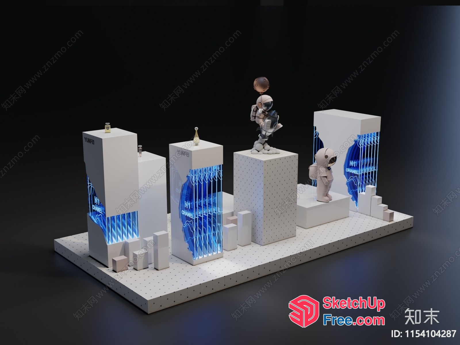 Futuristic Space-Themed Display 3D SketchUp File