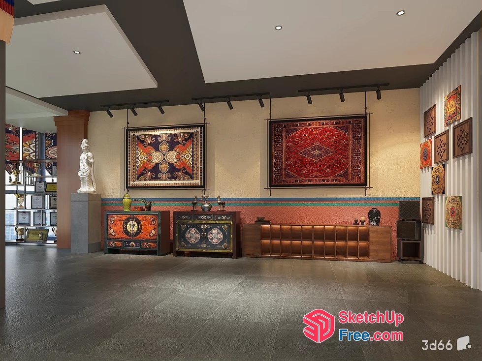 Luxurious Interior Design With Asian-Inspired Decor 3D SketchUp File