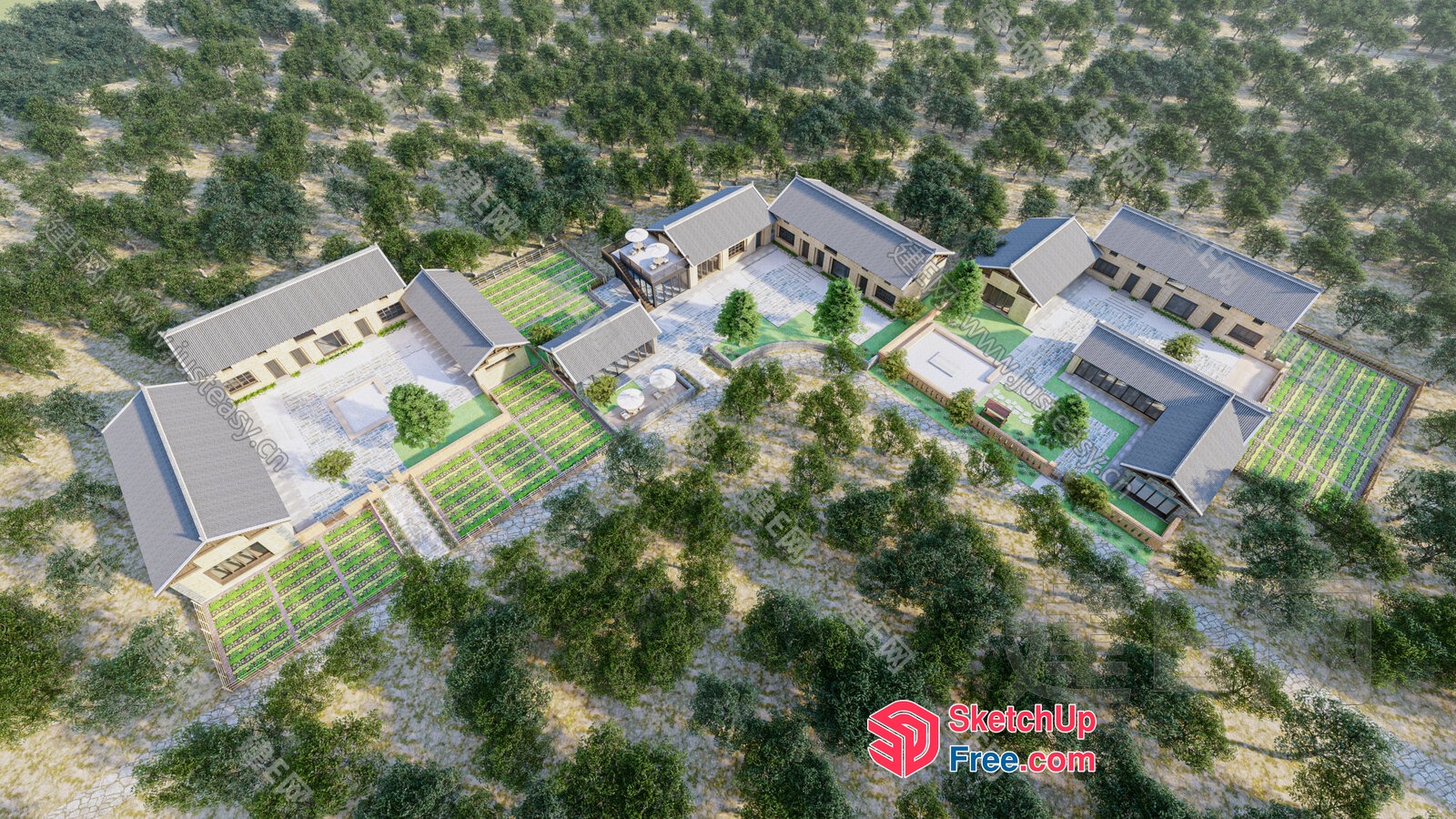 Serene Rural Retreat 3D SketchUp File