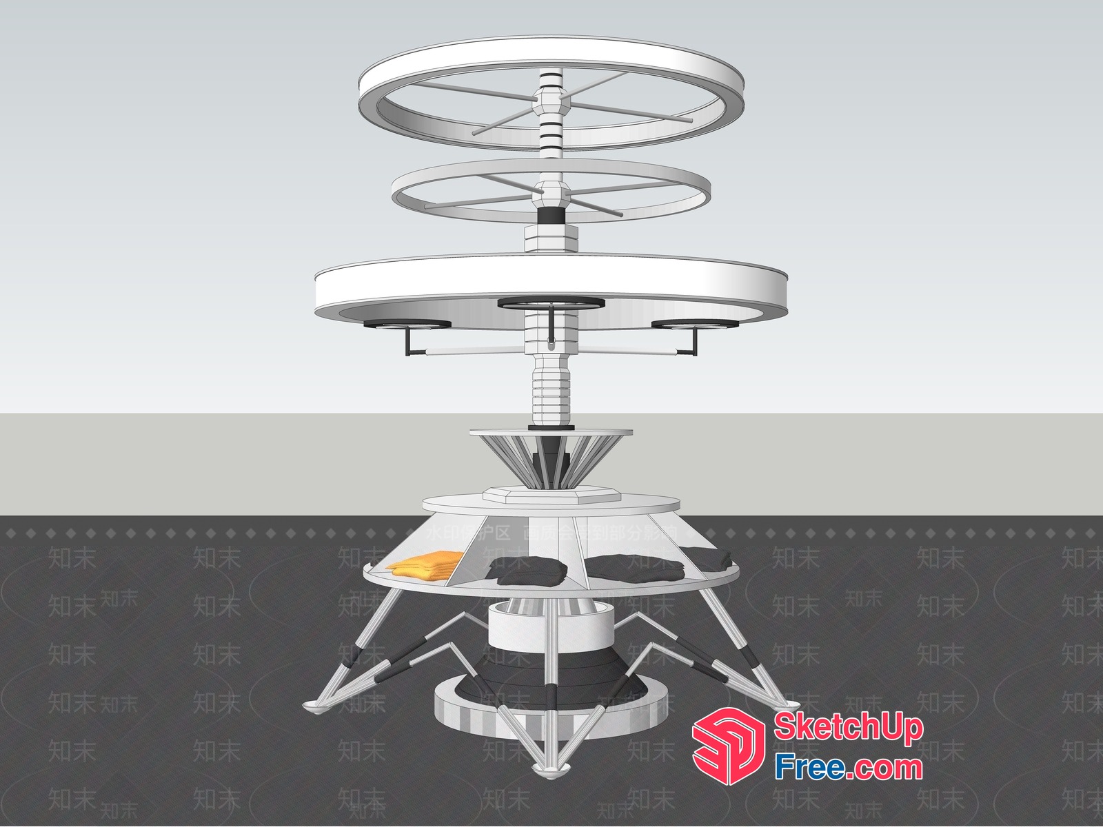 Futuristic Space Capsule Interior Design 3D SketchUp File