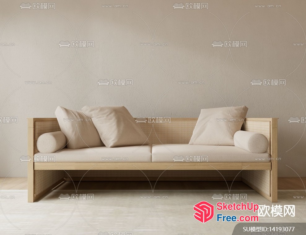 Minimalist Japanese Style Living Room Sofa 3D SketchUp File