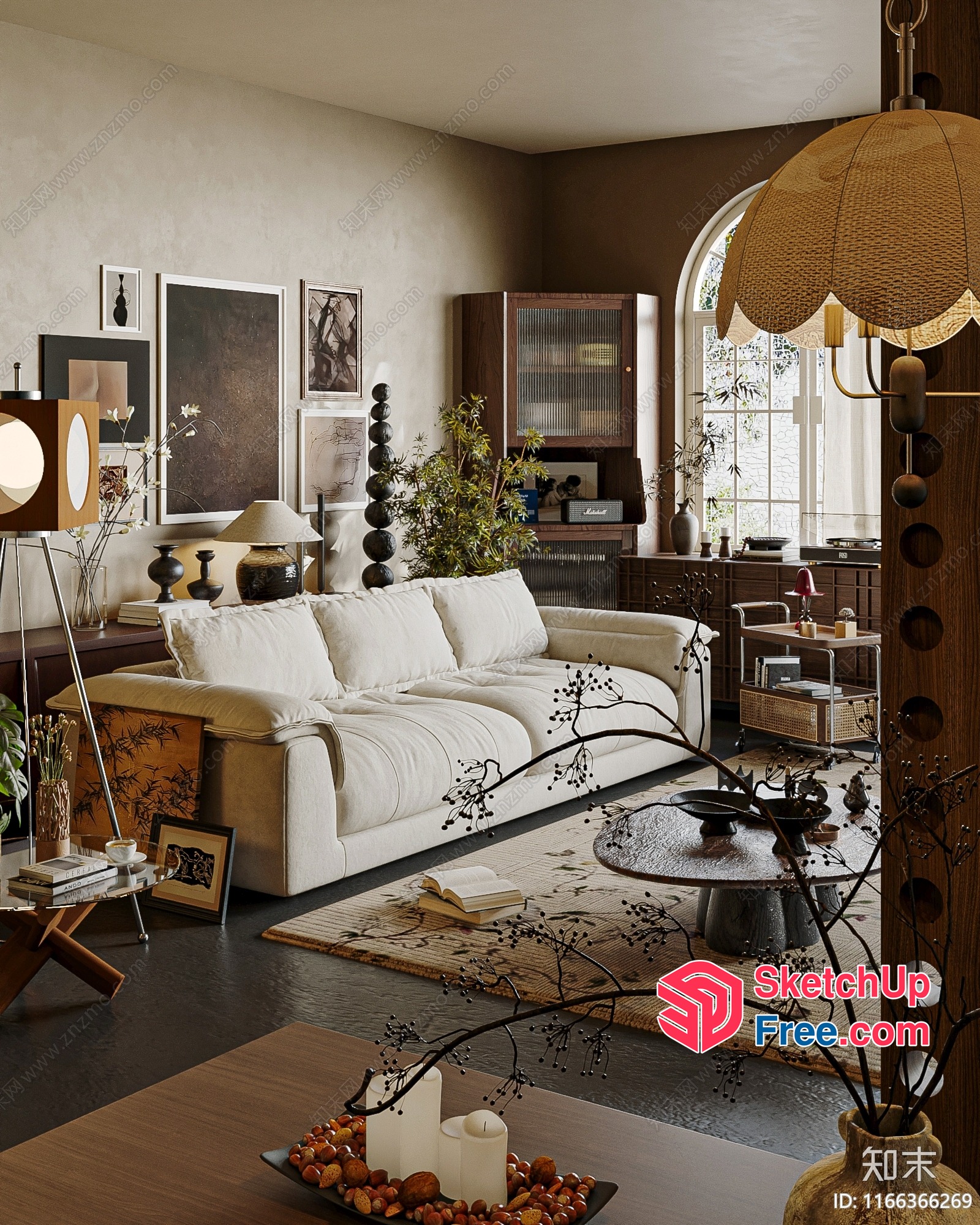 Elegant And Cozy Living Room Decor 3D SketchUp File
