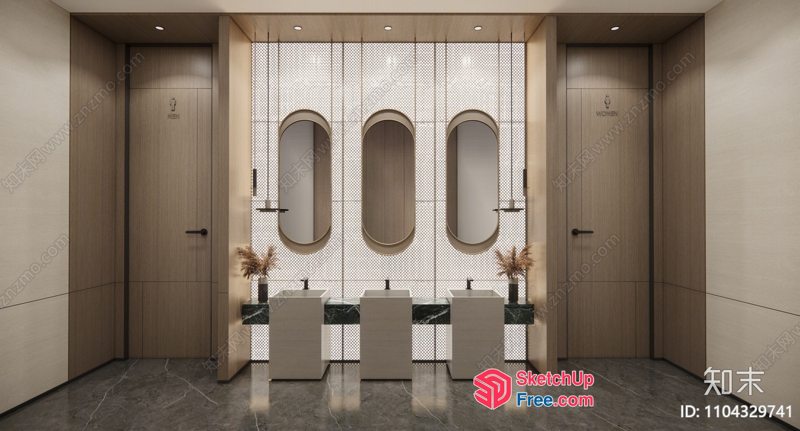Modern Bathroom Interior With Elegant Fixtures 3D SketchUp File