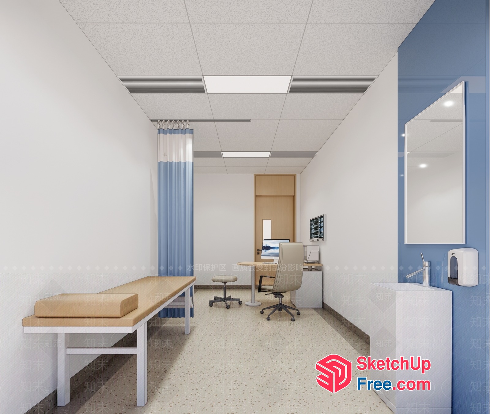 Modern Medical Office Interior 3D SketchUp File