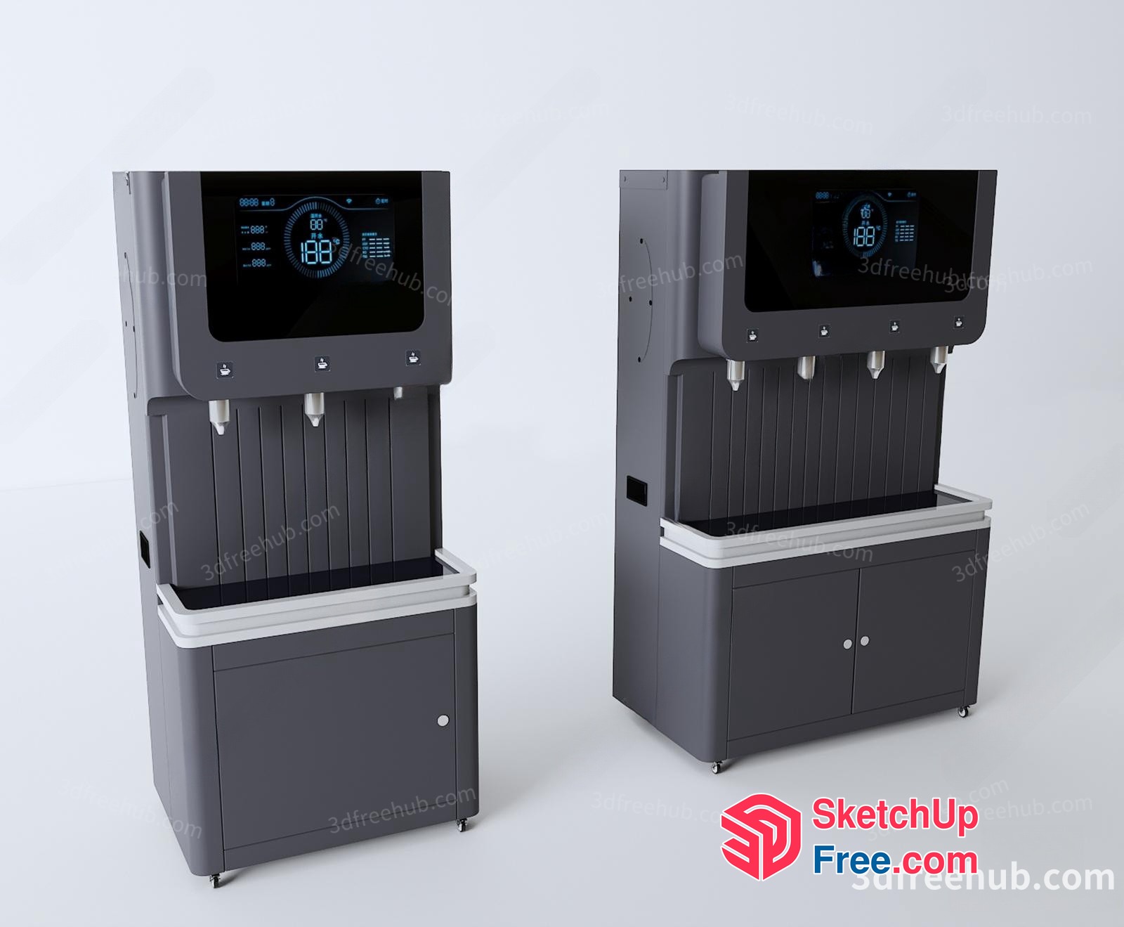 Water Dispenser With Digital Display 3D SketchUp File